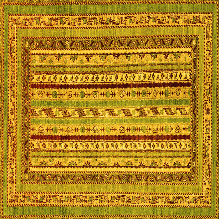 Square Machine Washable Abstract Yellow Modern Rug, wshabs3028yw