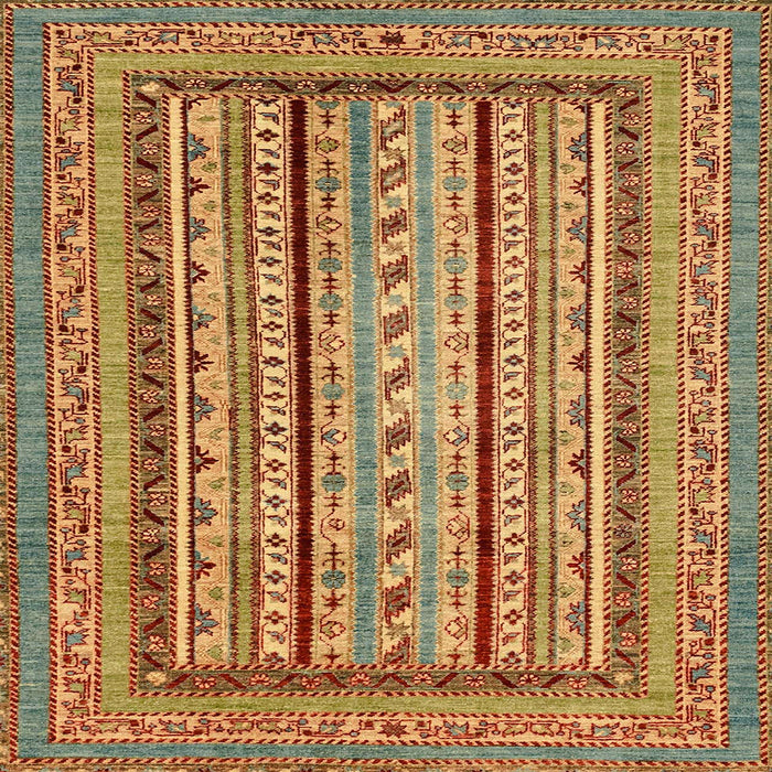 Square Abstract Metallic Gold Modern Rug, abs3028