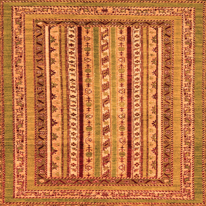 Square Machine Washable Abstract Orange Modern Area Rugs, wshabs3028org