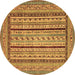 Round Machine Washable Abstract Brown Modern Rug, wshabs3028brn