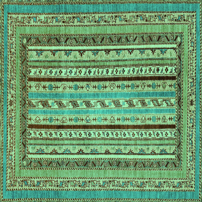 Square Abstract Turquoise Modern Rug, abs3028turq