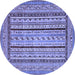 Round Machine Washable Abstract Blue Modern Rug, wshabs3028blu