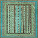 Square Machine Washable Abstract Light Blue Modern Rug, wshabs3028lblu