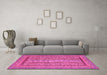 Machine Washable Abstract Pink Modern Rug in a Living Room, wshabs3028pnk