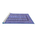 Sideview of Machine Washable Abstract Blue Modern Rug, wshabs3028blu