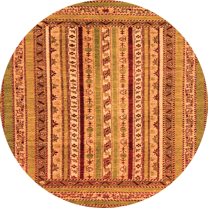 Round Abstract Orange Modern Rug, abs3028org
