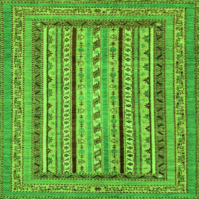 Square Machine Washable Abstract Green Modern Area Rugs, wshabs3028grn