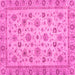 Square Machine Washable Oriental Pink Traditional Rug, wshabs3029pnk