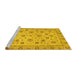 Sideview of Machine Washable Oriental Yellow Traditional Rug, wshabs3029yw