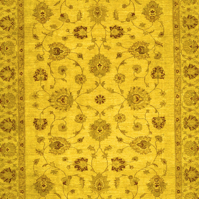 Machine Washable Oriental Yellow Traditional Rug, wshabs3029yw
