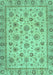 Machine Washable Oriental Turquoise Traditional Area Rugs, wshabs3029turq