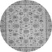 Round Machine Washable Oriental Gray Traditional Rug, wshabs3029gry