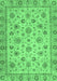 Machine Washable Oriental Emerald Green Traditional Area Rugs, wshabs3029emgrn