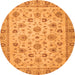 Round Oriental Orange Traditional Rug, abs3029org