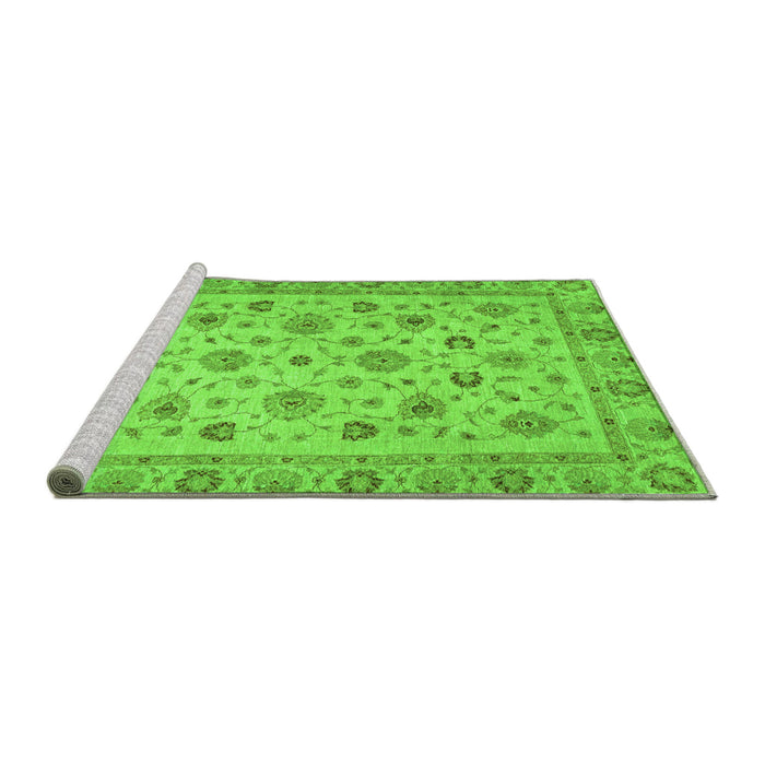 Sideview of Machine Washable Oriental Green Traditional Area Rugs, wshabs3029grn