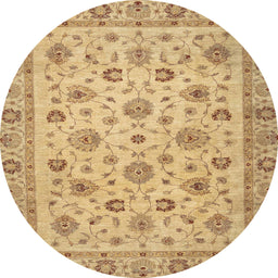 Round Machine Washable Abstract Cinnamon Brown Rug, wshabs3029