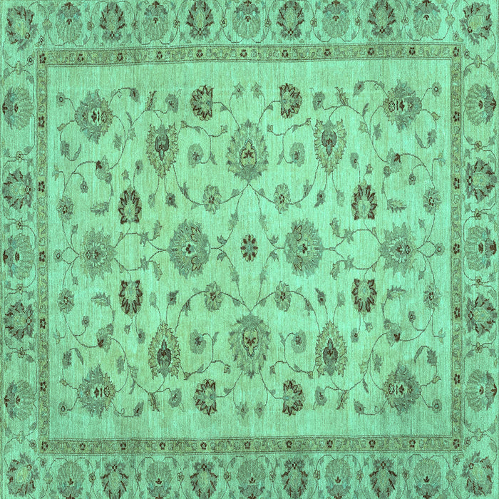 Square Oriental Turquoise Traditional Rug, abs3029turq