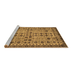 Sideview of Machine Washable Southwestern Brown Country Rug, wshabs302brn