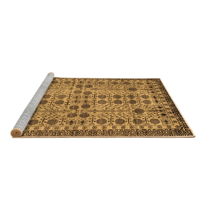 Sideview of Machine Washable Southwestern Brown Country Rug, wshabs302brn