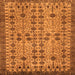 Square Machine Washable Southwestern Orange Country Area Rugs, wshabs302org