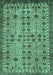 Machine Washable Southwestern Turquoise Country Area Rugs, wshabs302turq