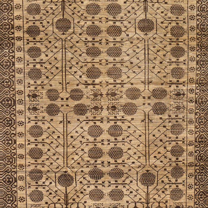 Machine Washable Abstract Saddle Brown Rug, wshabs302