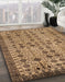 Abstract Saddle Brown Southwestern Rug in Family Room, abs302