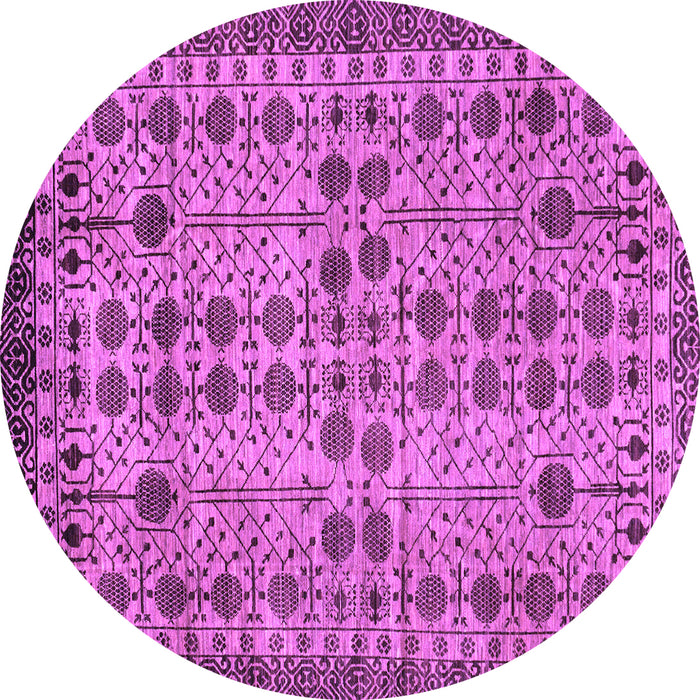 Round Machine Washable Southwestern Purple Country Area Rugs, wshabs302pur