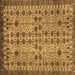 Square Machine Washable Southwestern Brown Country Rug, wshabs302brn