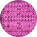 Round Southwestern Pink Country Rug, abs302pnk