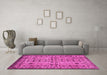 Machine Washable Southwestern Pink Country Rug in a Living Room, wshabs302pnk