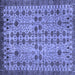 Square Southwestern Blue Country Rug, abs302blu