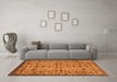 Machine Washable Southwestern Orange Country Area Rugs in a Living Room, wshabs302org