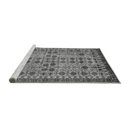 Sideview of Machine Washable Southwestern Gray Country Rug, wshabs302gry