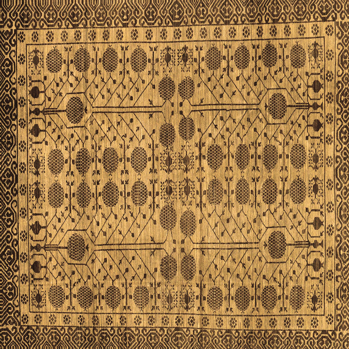 Square Southwestern Brown Country Rug, abs302brn