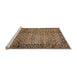 Sideview of Machine Washable Abstract Sangria Brown Rug, wshabs303