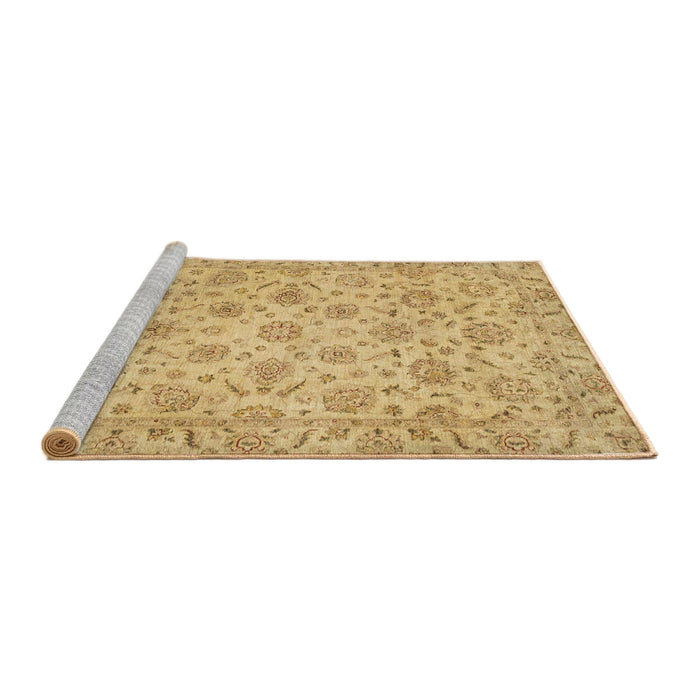 Sideview of Machine Washable Abstract Caramel Brown Rug, wshabs3030