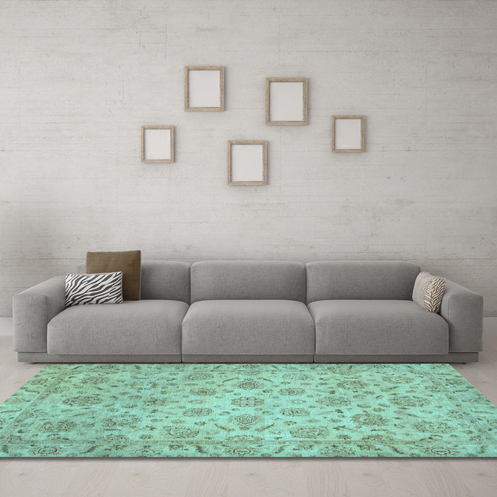 Machine Washable Abstract Light Blue Modern Rug in a Living Room, wshabs3030lblu