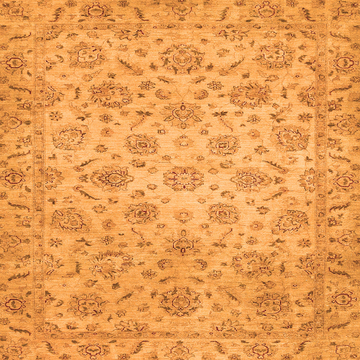 Square Machine Washable Abstract Orange Modern Area Rugs, wshabs3030org
