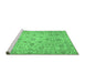 Sideview of Machine Washable Abstract Emerald Green Modern Area Rugs, wshabs3030emgrn