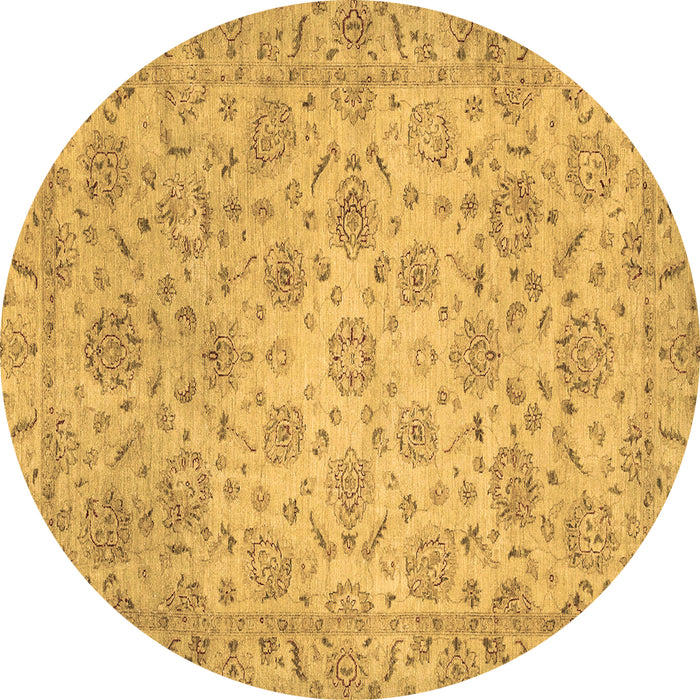 Round Abstract Brown Modern Rug, abs3030brn