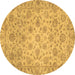 Round Abstract Brown Modern Rug, abs3030brn