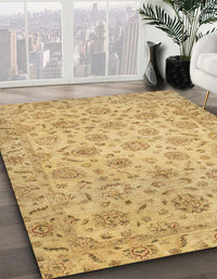 Abstract Caramel Brown Modern Rug, abs3030