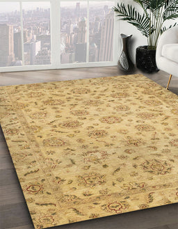 Abstract Caramel Brown Modern Rug in Family Room, abs3030
