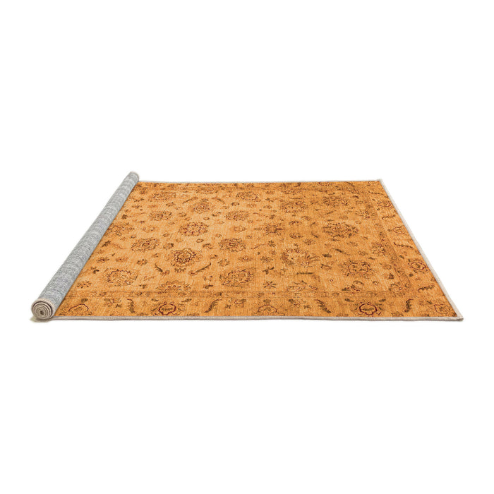 Sideview of Machine Washable Abstract Orange Modern Area Rugs, wshabs3030org