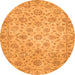 Round Abstract Orange Modern Rug, abs3030org