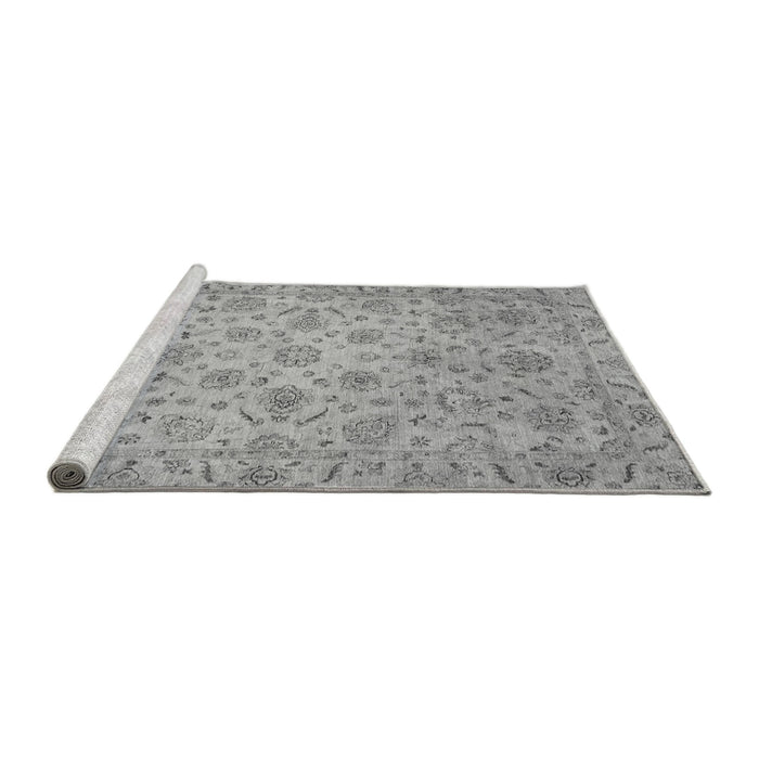 Sideview of Machine Washable Abstract Gray Modern Rug, wshabs3030gry