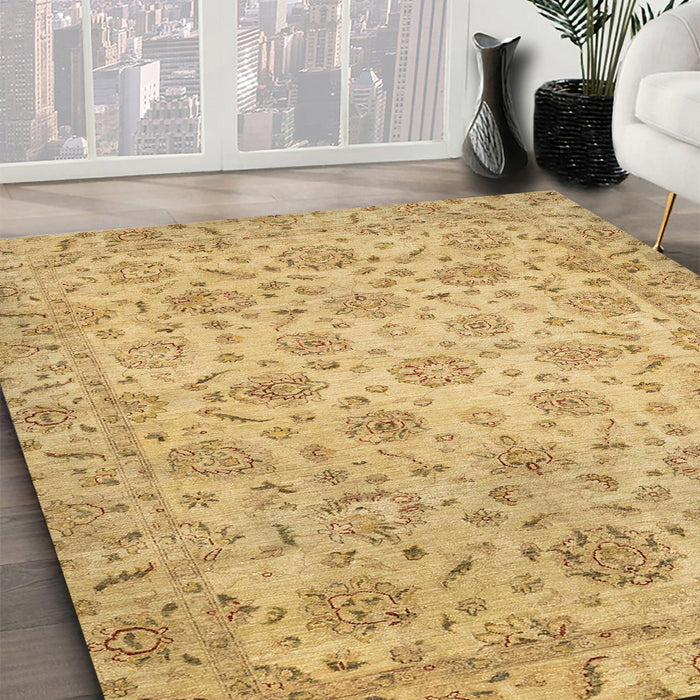 Abstract Caramel Brown Modern Rug in Family Room, abs3030