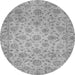 Round Machine Washable Abstract Gray Modern Rug, wshabs3030gry