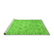 Sideview of Machine Washable Abstract Green Modern Area Rugs, wshabs3030grn